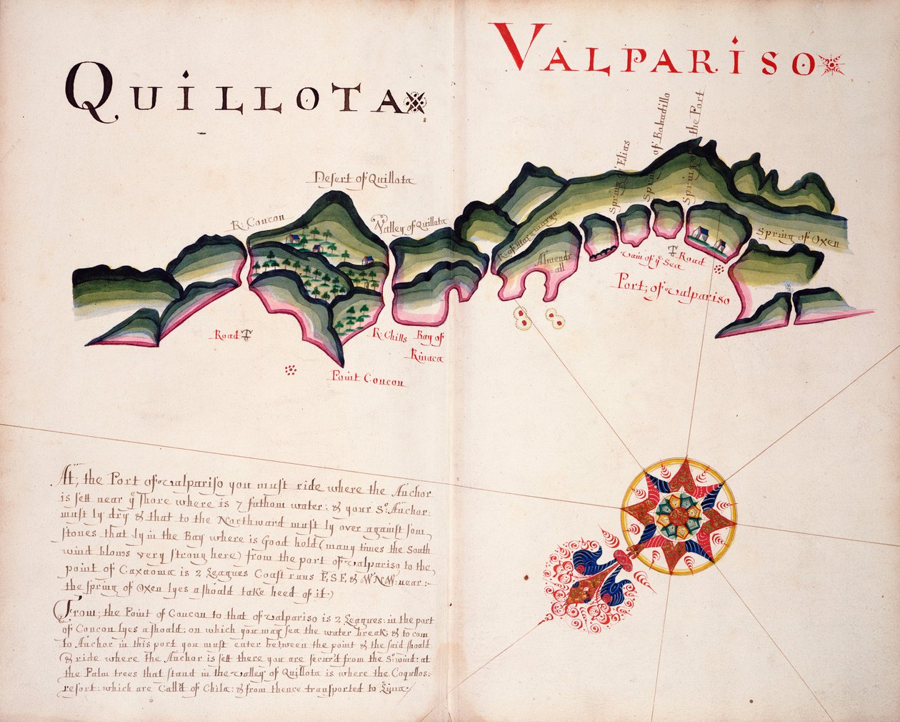 Quillota a Valpariso, jihoamerické pobřeží Tichého oceánu od William Hack
