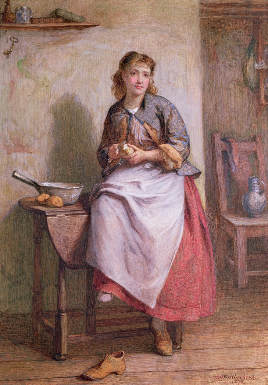Dívka loupání brambor od William Harris Weatherhead