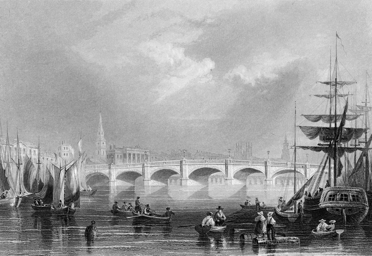 Nový most a Broomielaw, Glasgow, kolem roku 1840 od William Henry Bartlett