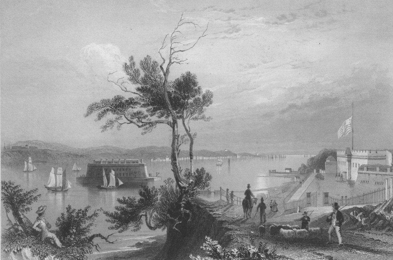 The Narrows z Fort Hamilton od William Henry Bartlett