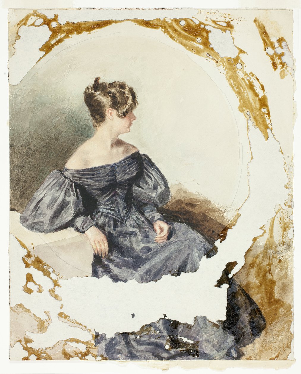 Sedící žena v černých šatech od William Henry Hunt