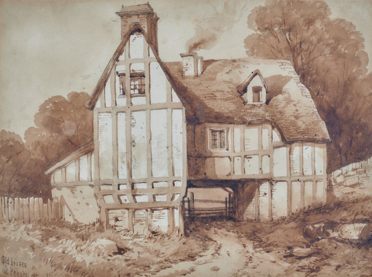 Staré domy v Penshurst, Kent od William Henry Stothard