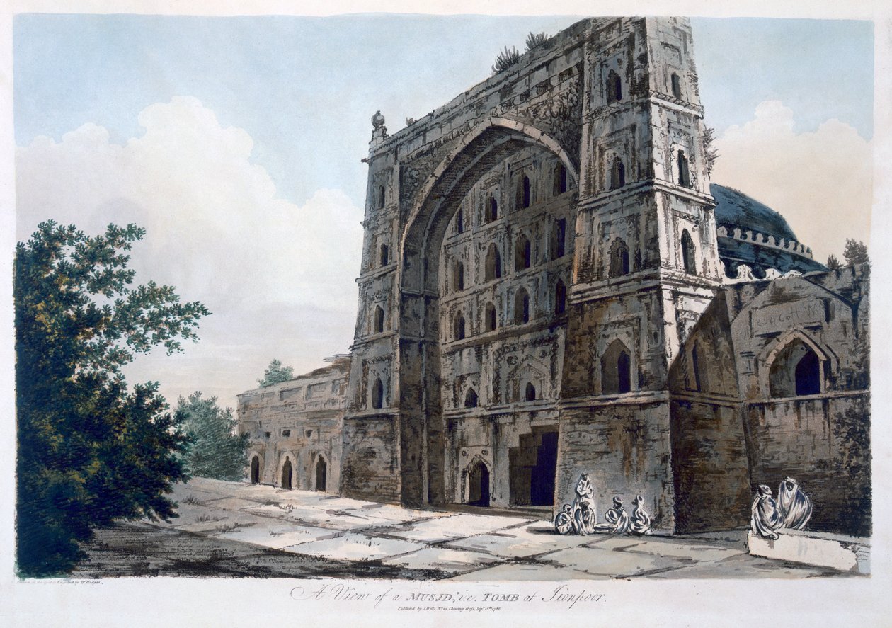 Masjid v Jaunpur, 1786 (akvatinta) od William Hodges