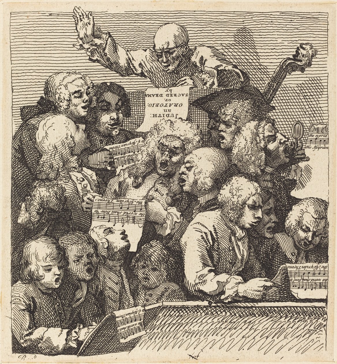 Sbor zpěváků od William Hogarth