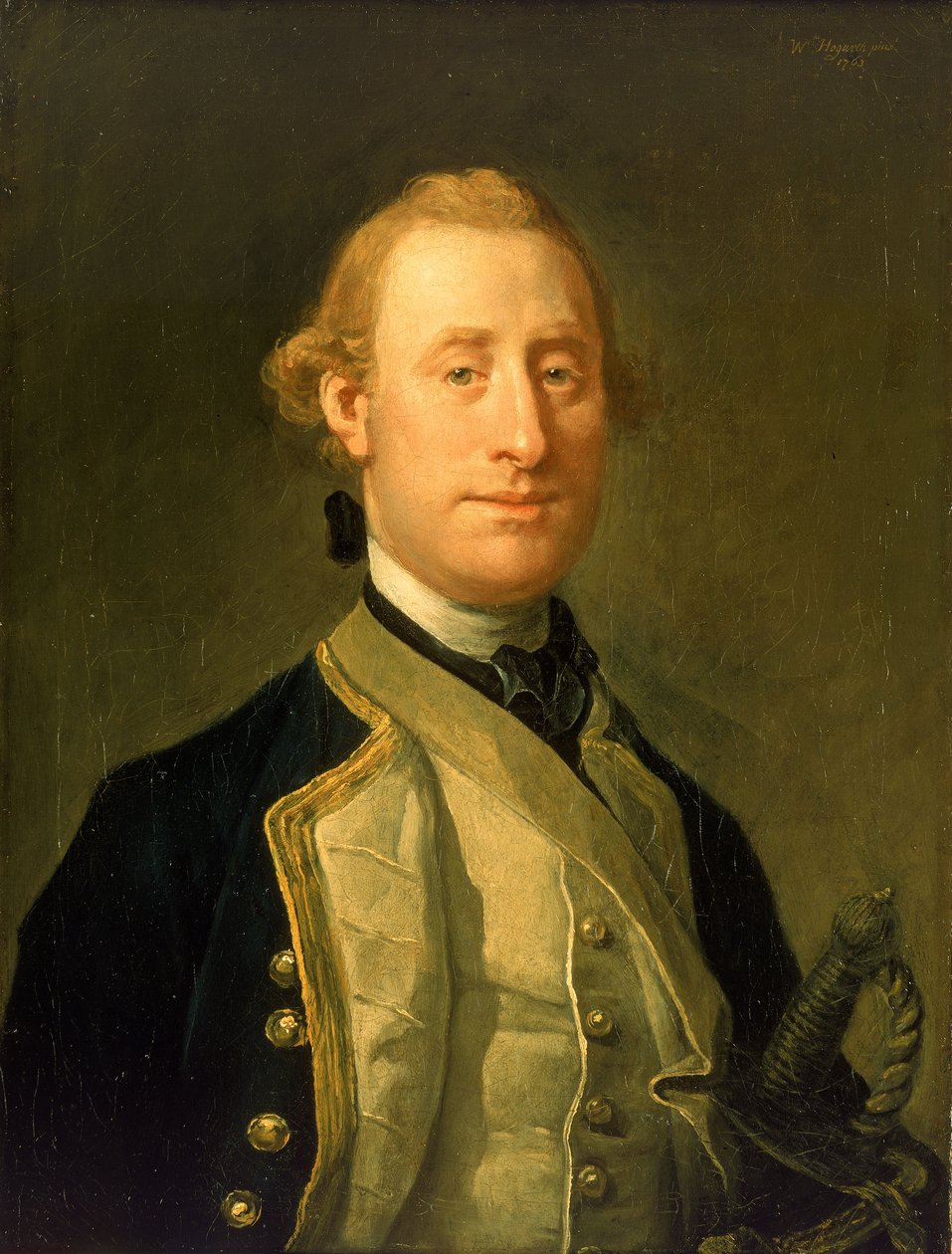 Kapitán sir Alexander Schomberg (1720-1804) od William Hogarth