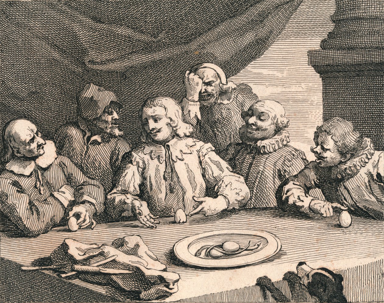 Kryštof Kolumbus rozbil vejce, 1753. od William Hogarth