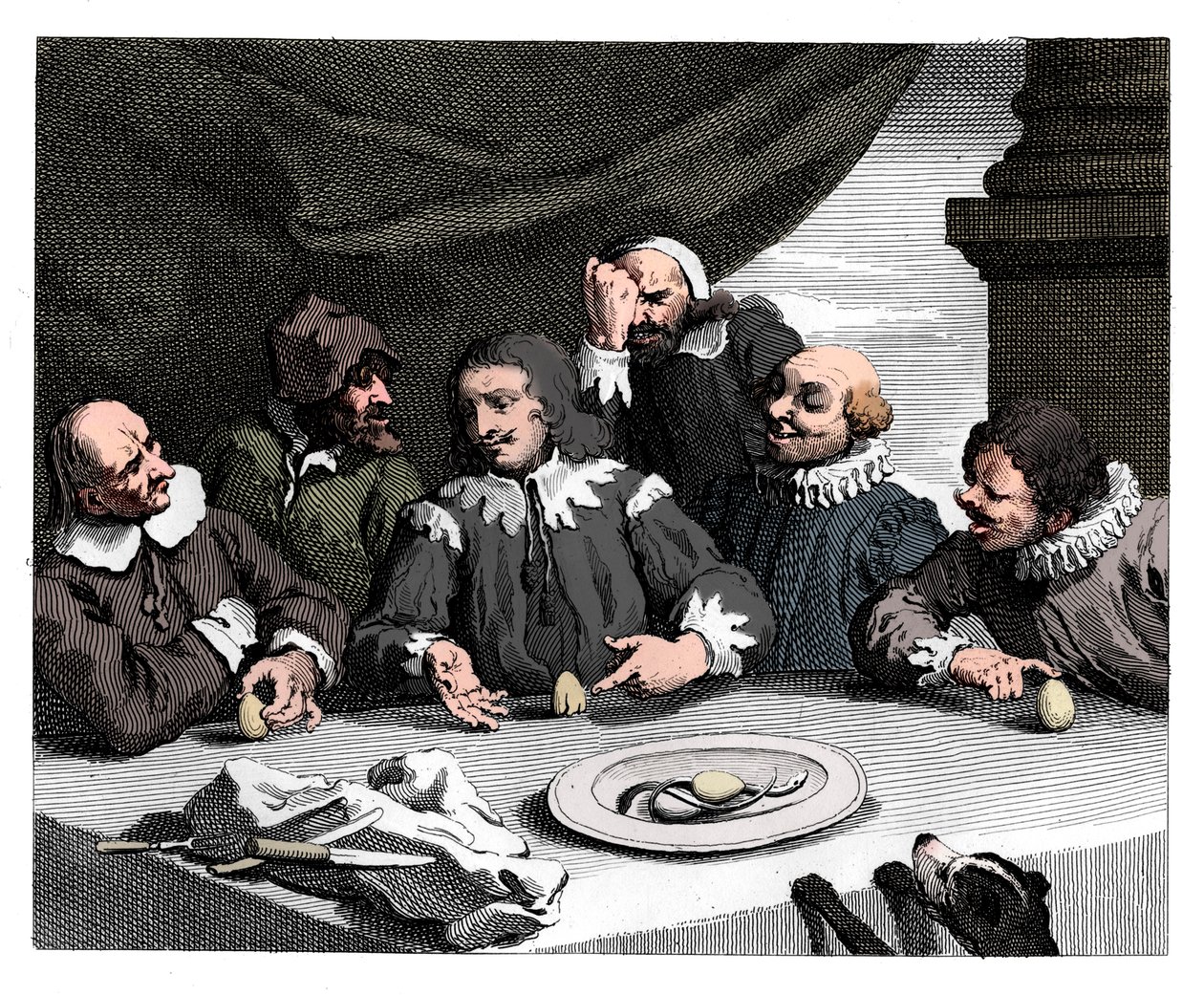 Kolumbus rozbíjející vejce, 1753, 1833. od William Hogarth
