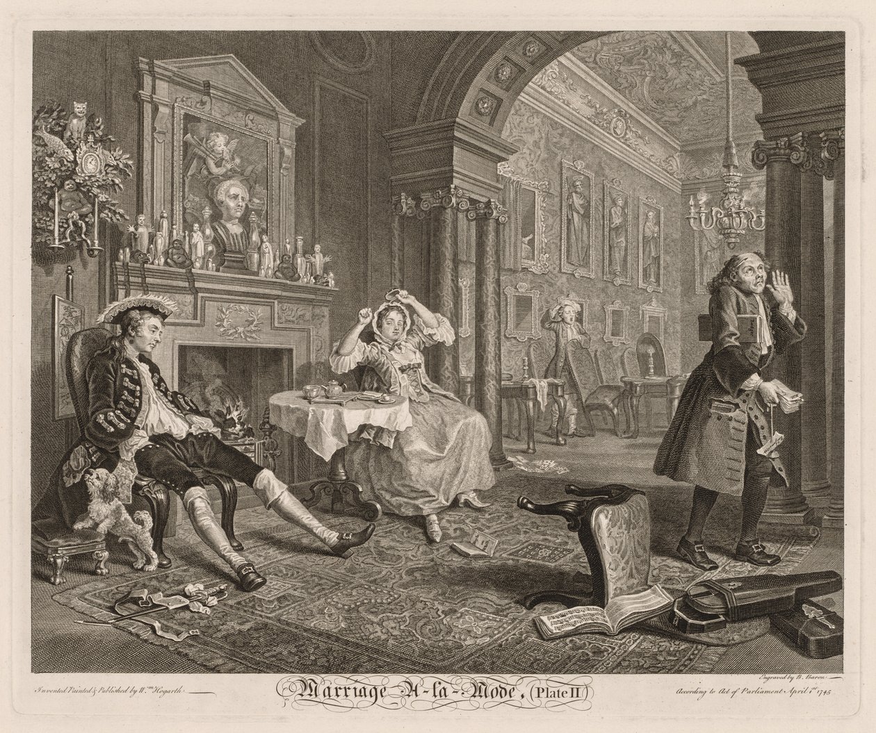 Módní sňatek: Talíř II, 1745. od William Hogarth