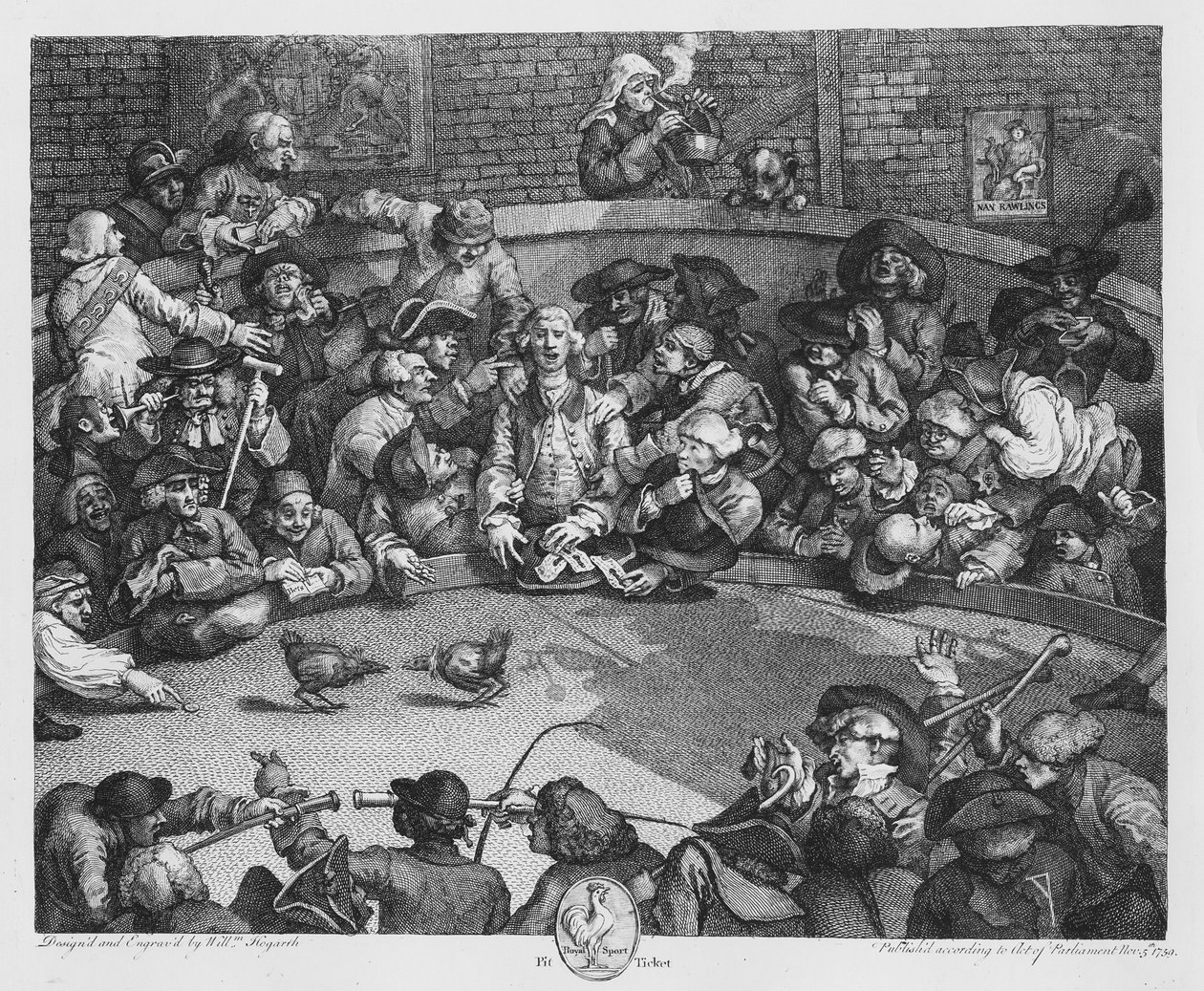 Pit Ticket, 5. listopadu 1759 (rytina) (čb foto) od William Hogarth