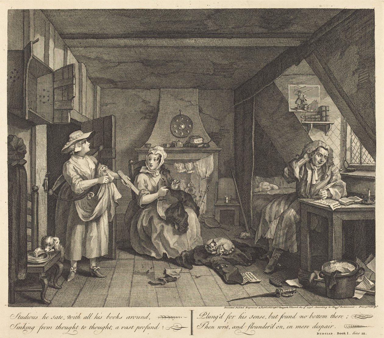 Zoufalý básník od William Hogarth