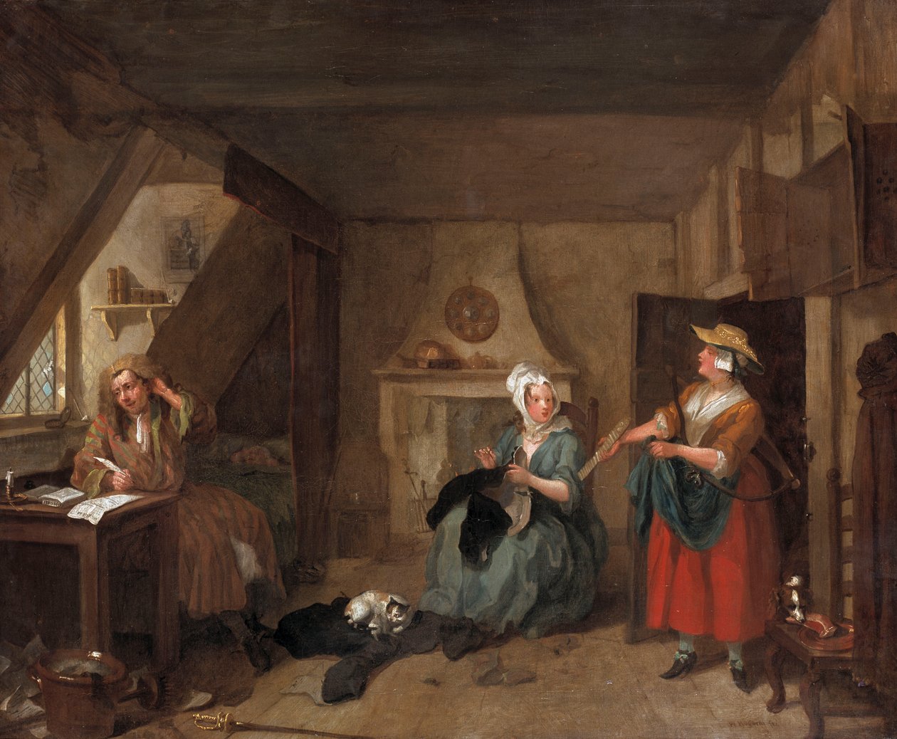 Zoufalý básník, kolem roku 1736 od William Hogarth
