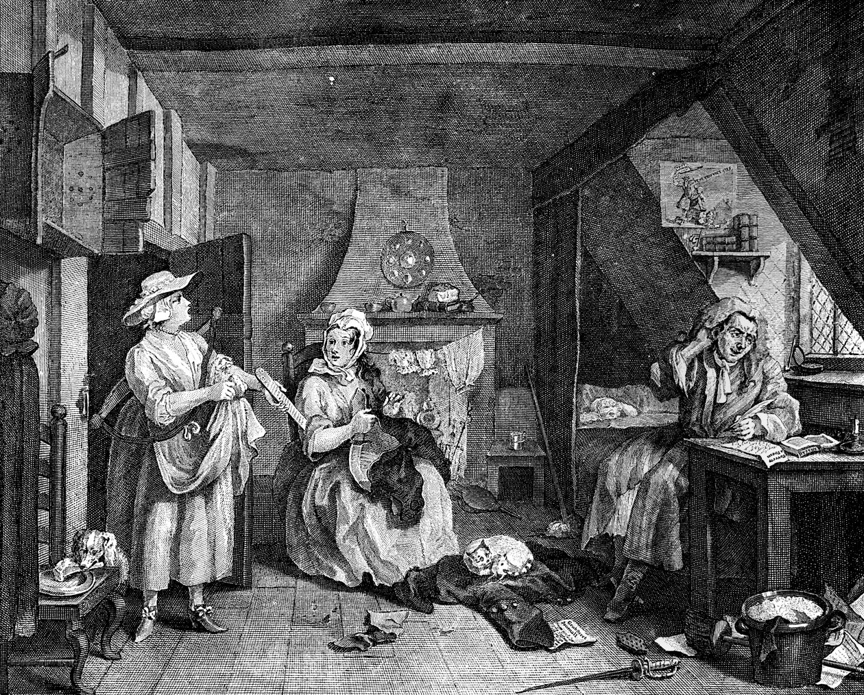 The Distrest Poet, 1740 od William Hogarth