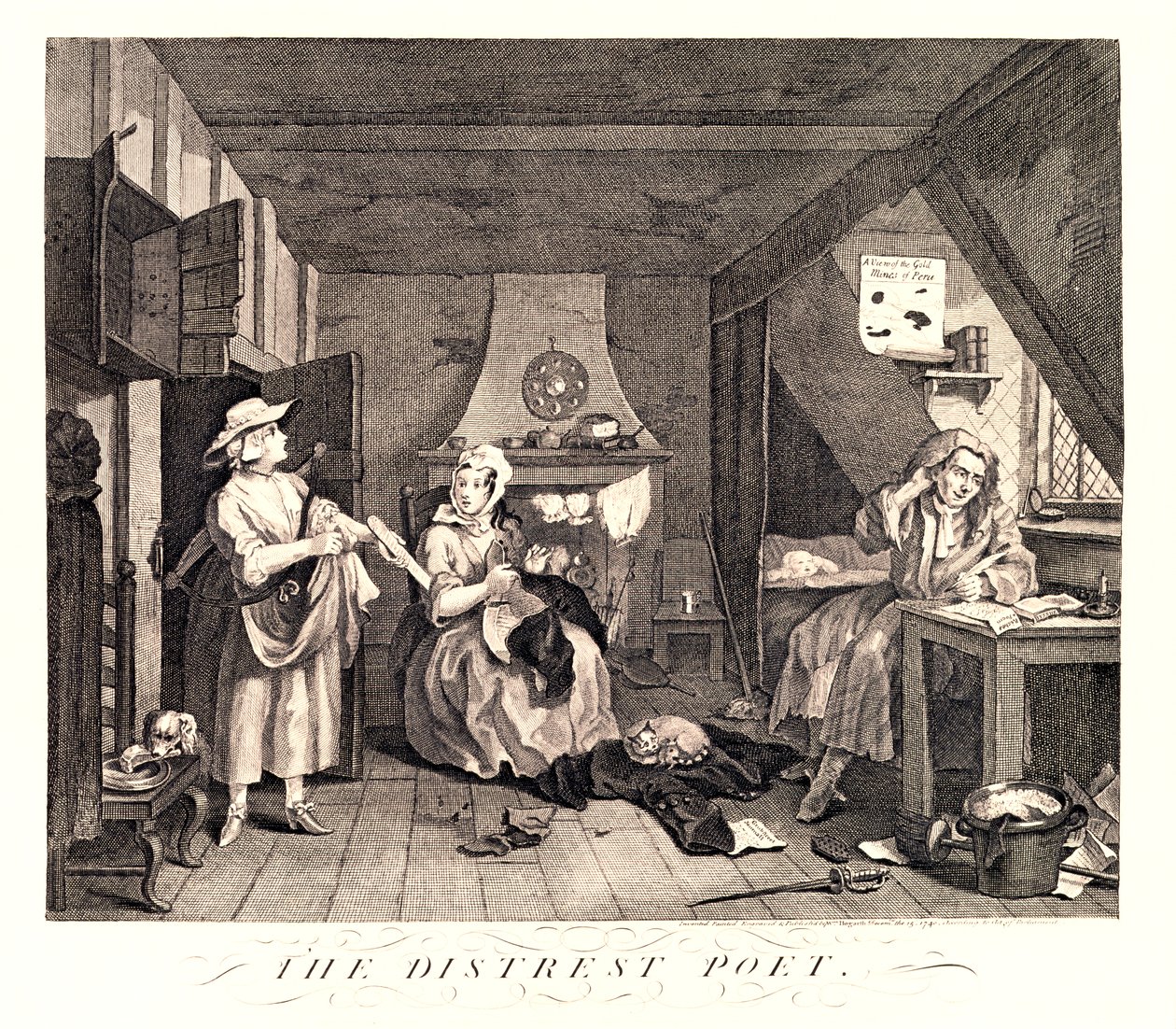 The Distrest Poet, 1741 od William Hogarth