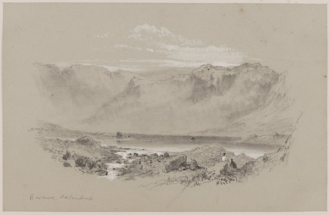 Grasmere, Westmorland (křída a kvaš na papíře) od William Hull