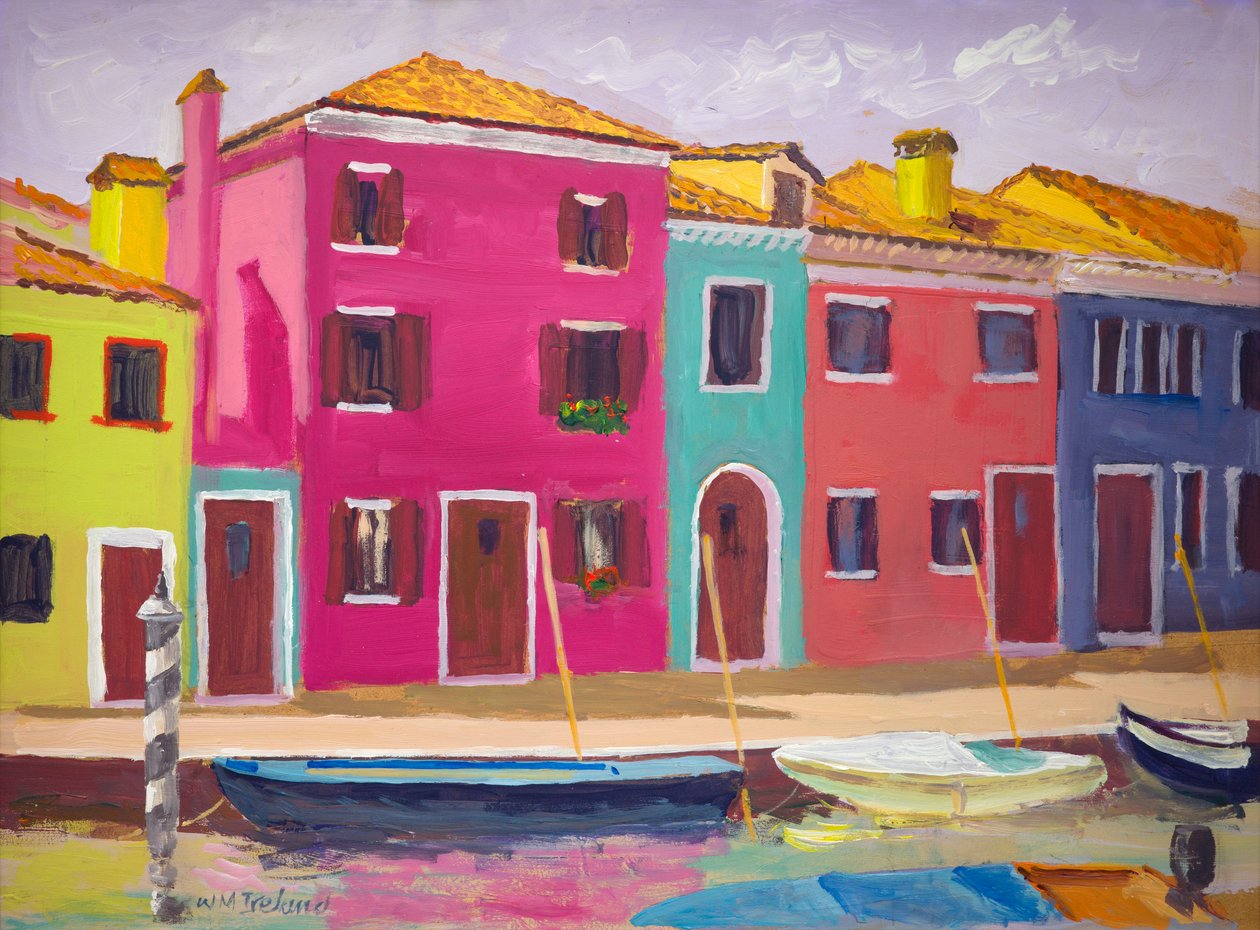 Krásné Burano (olej na palubě) od William Ireland