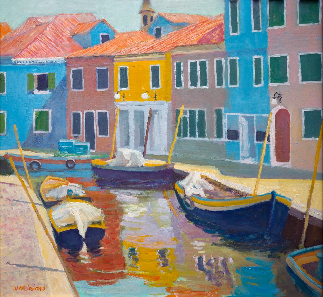 Burano, Benátky (olej na palubě) od William Ireland