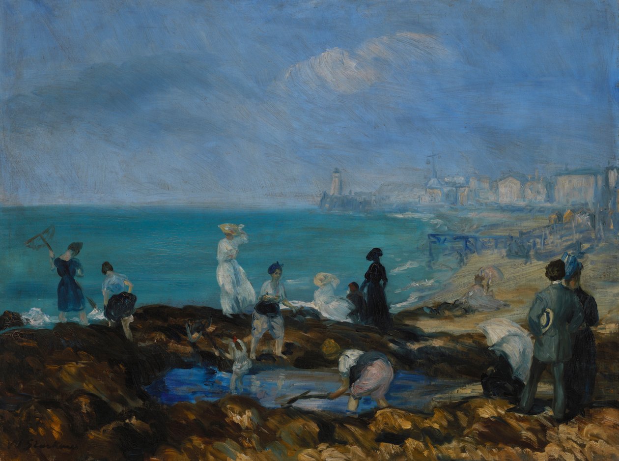 Pláž v Dieppe od William James Glackens