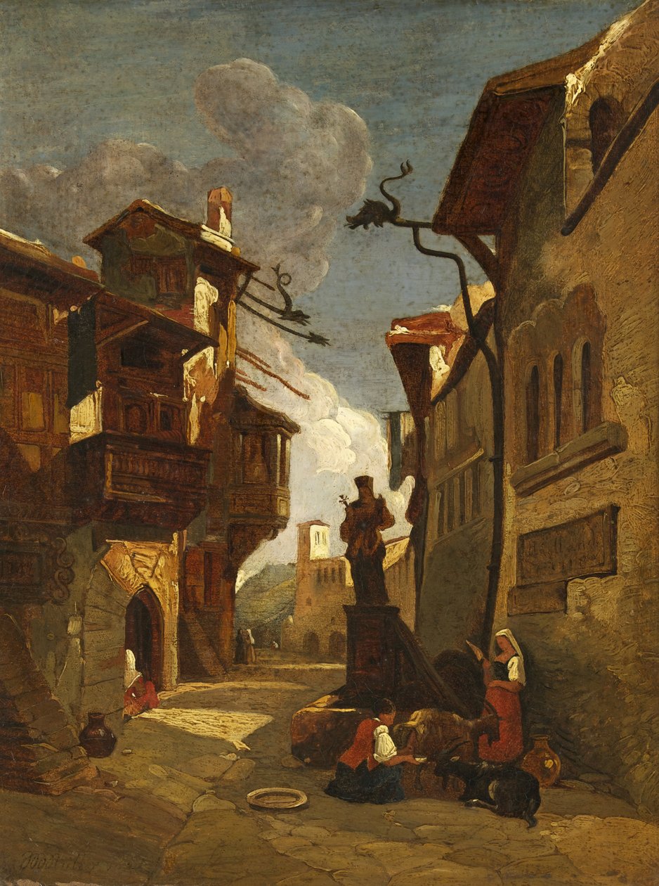 Italská pouliční scéna od William James Muller