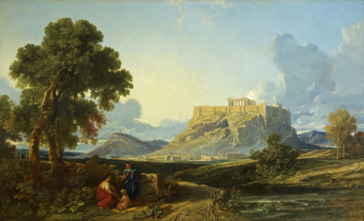 Akropole, Atény od William James Muller