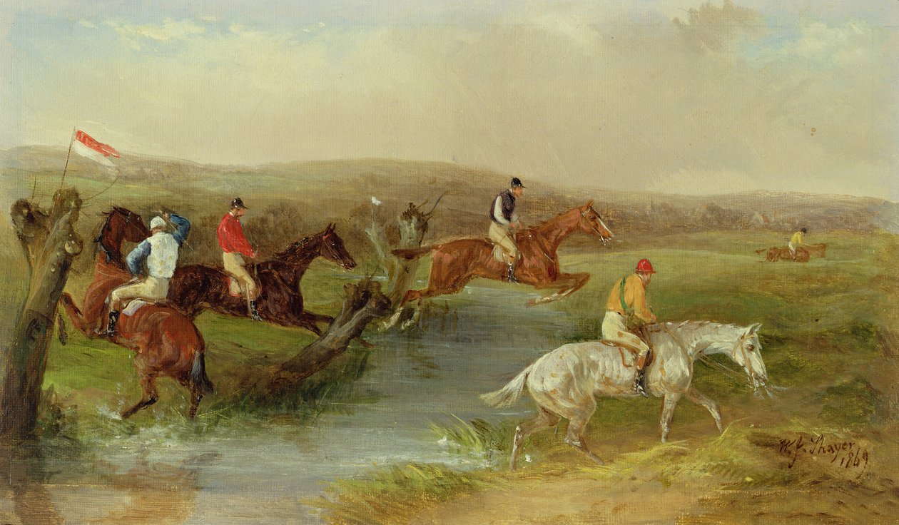 Steeplechasing: The Brook (olej na plátně) od William Joseph Shayer