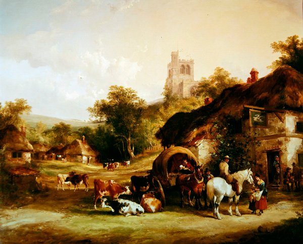 The Swan Inn (olej na panelu) od William Joseph Shayer