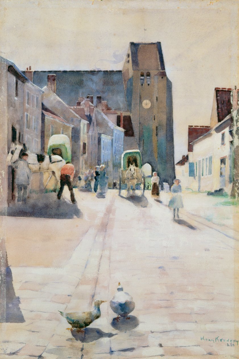 Hlavní ulice, Grez-sur-Loing, 1884 od William Kennedy