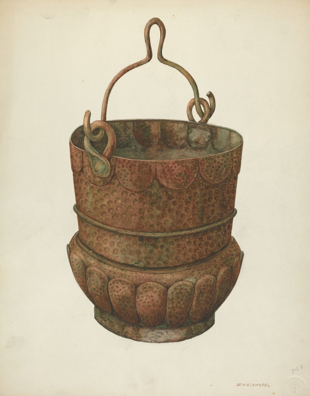 Hammered-Copper Bucket, 1938. od William Kieckhofel