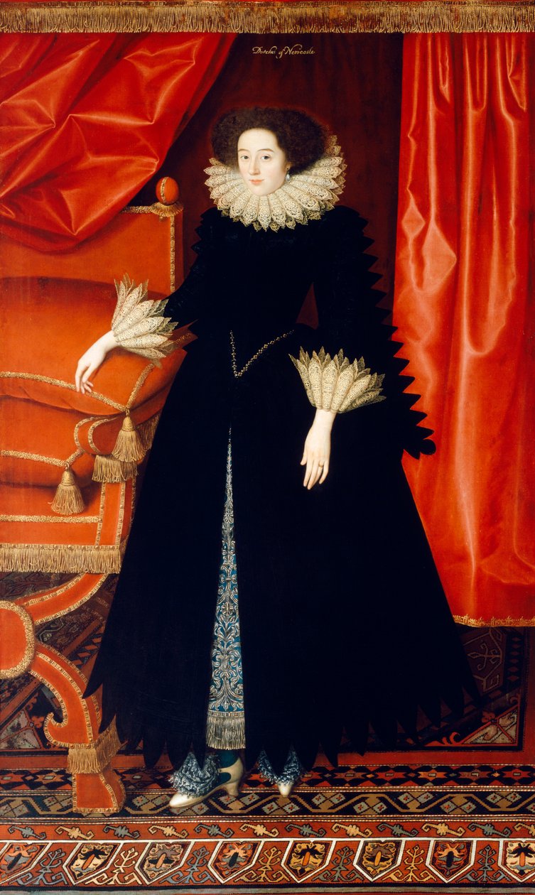 Elizabeth Bassett, hraběnka z Newcastlu, c1615 od William Larkin