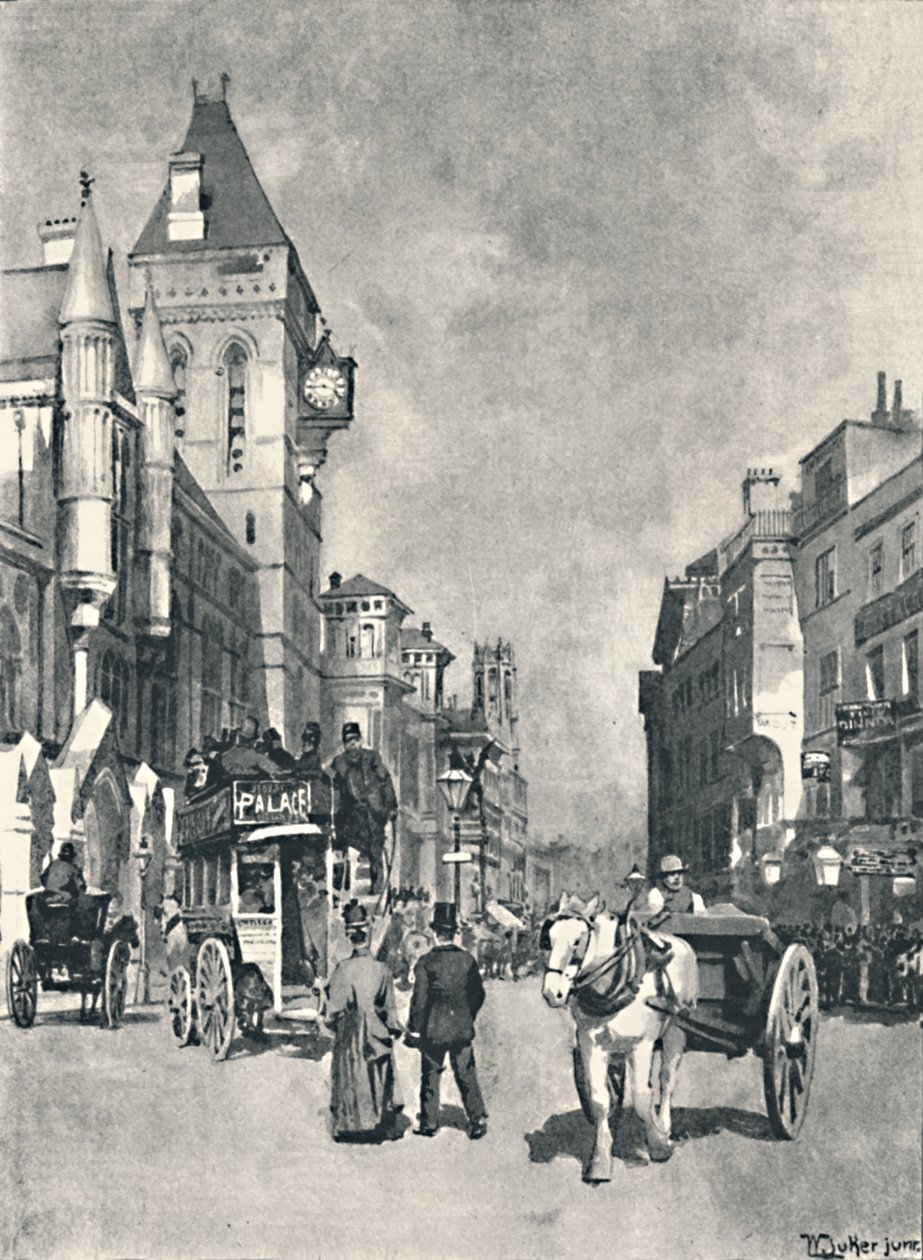 Fleet Street, Showing the Law Courts, 1891 od William Luker