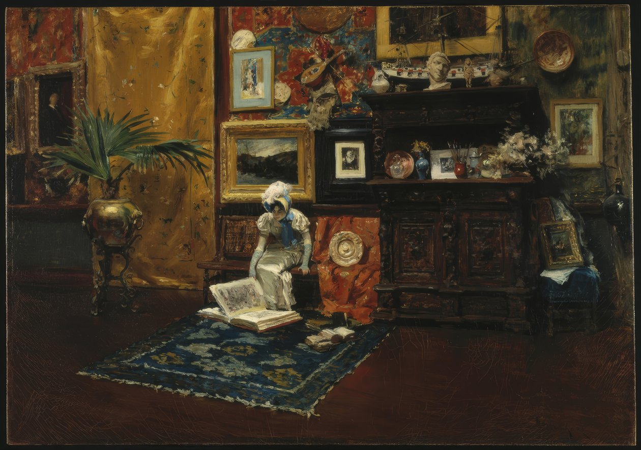 Interiér studia od William Merritt Chase