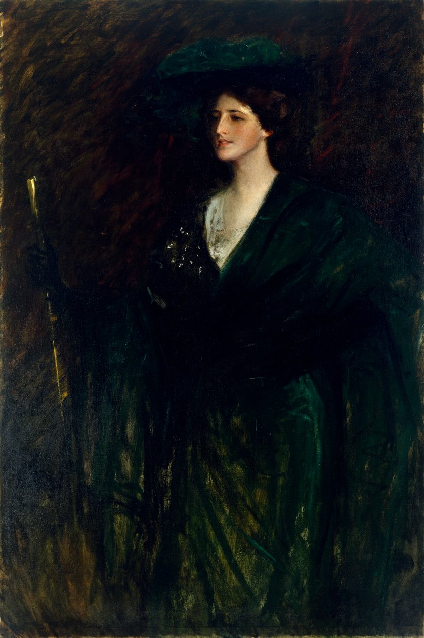 Smaragdová dáma, kolem 1896-1900 od William Merritt Chase