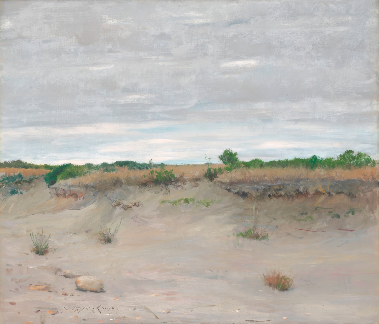 Písečná pláž odpuzující vítr od William Merritt Chase