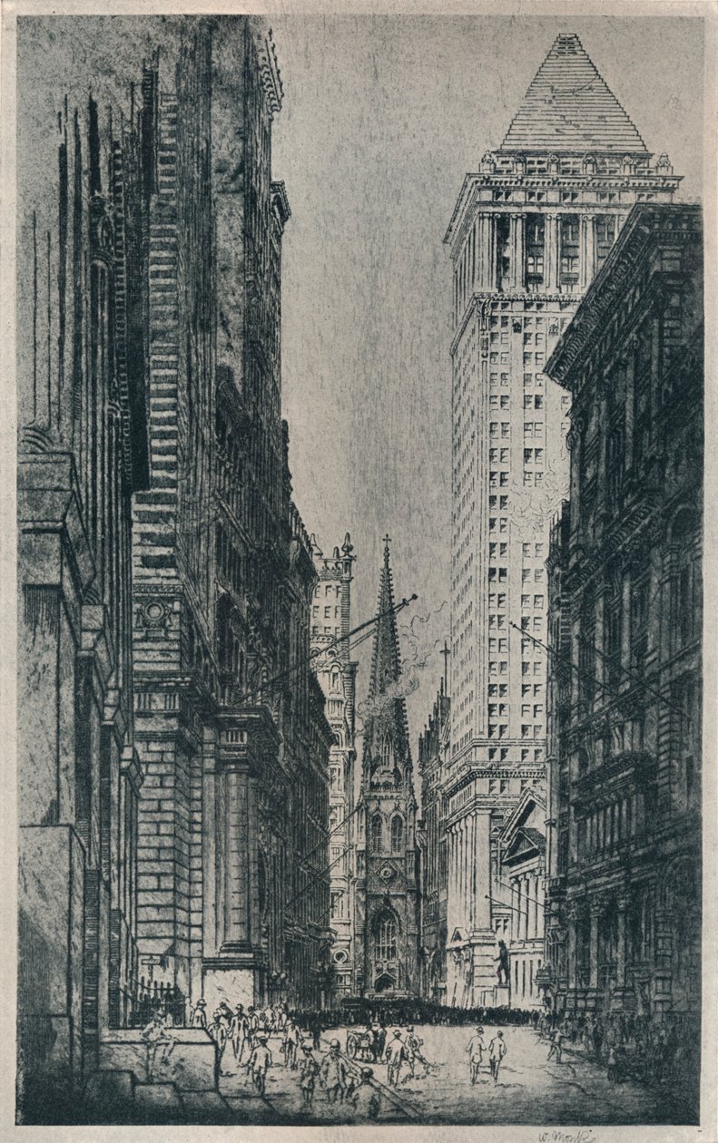 Wall Street, New York, c1913 od William Monk