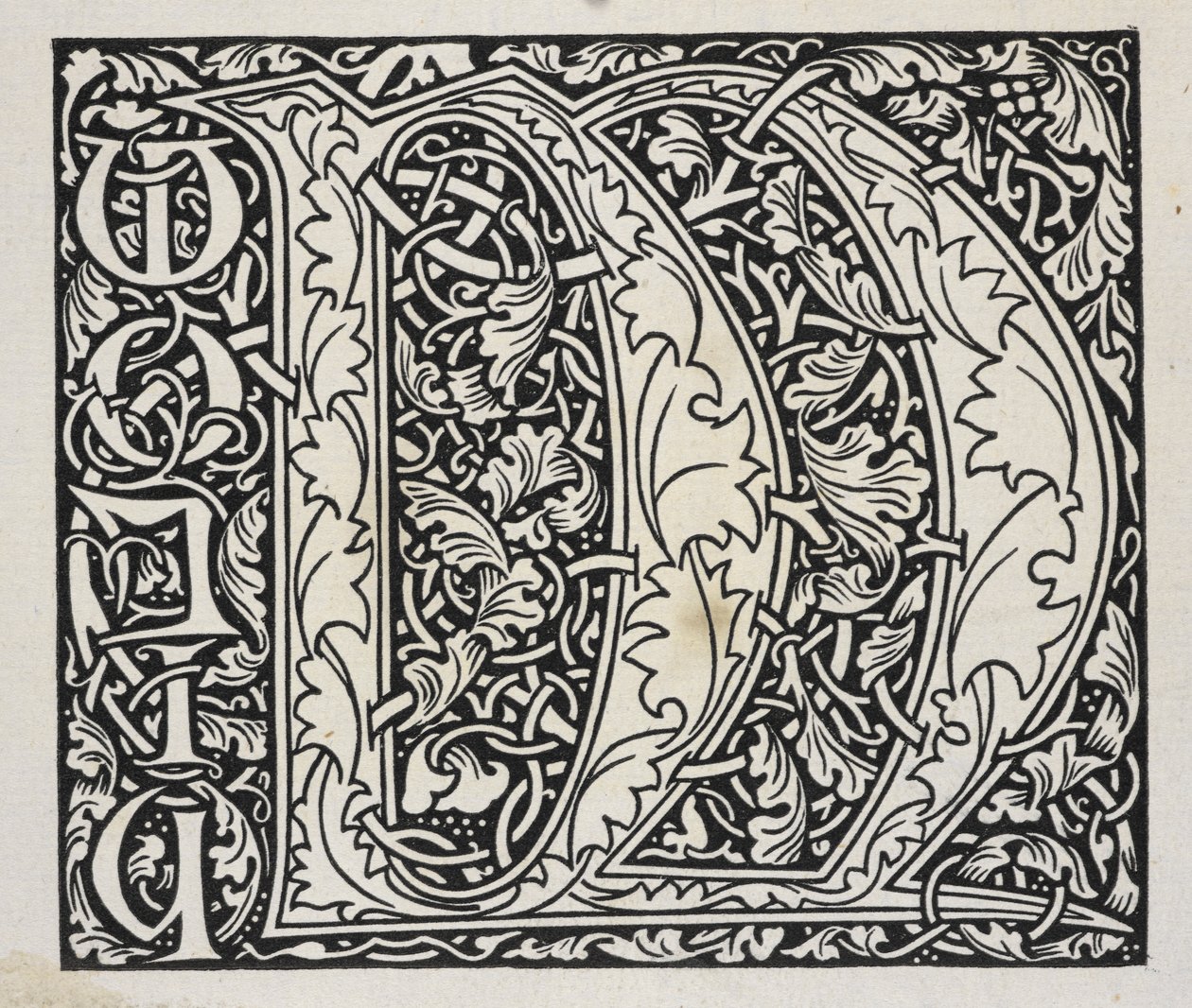 Iniciály, černobílé. od William Morris