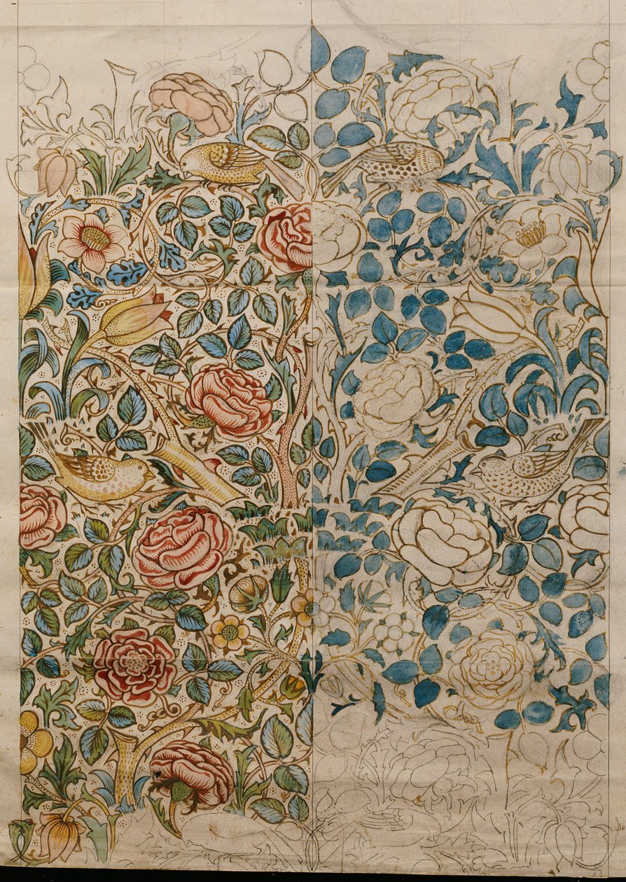 Růže, design pro chintz od William Morris
