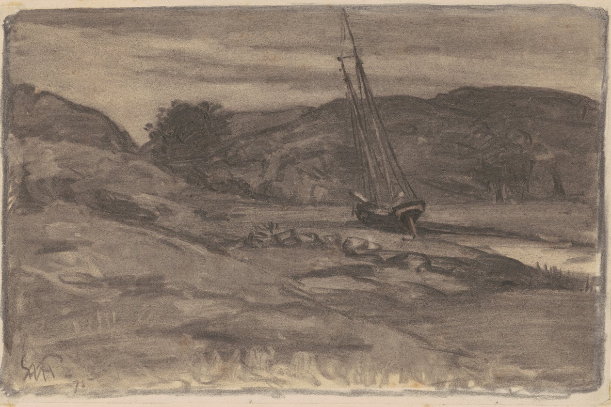 Stranded, 1875 (uhl na tkaném papíře) od William Morris