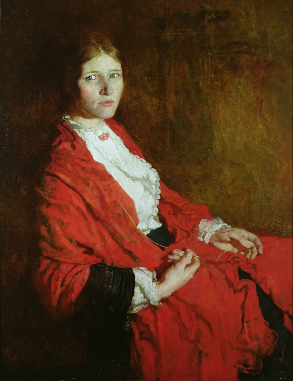 Červený šátek (olej na plátně) od William Orpen