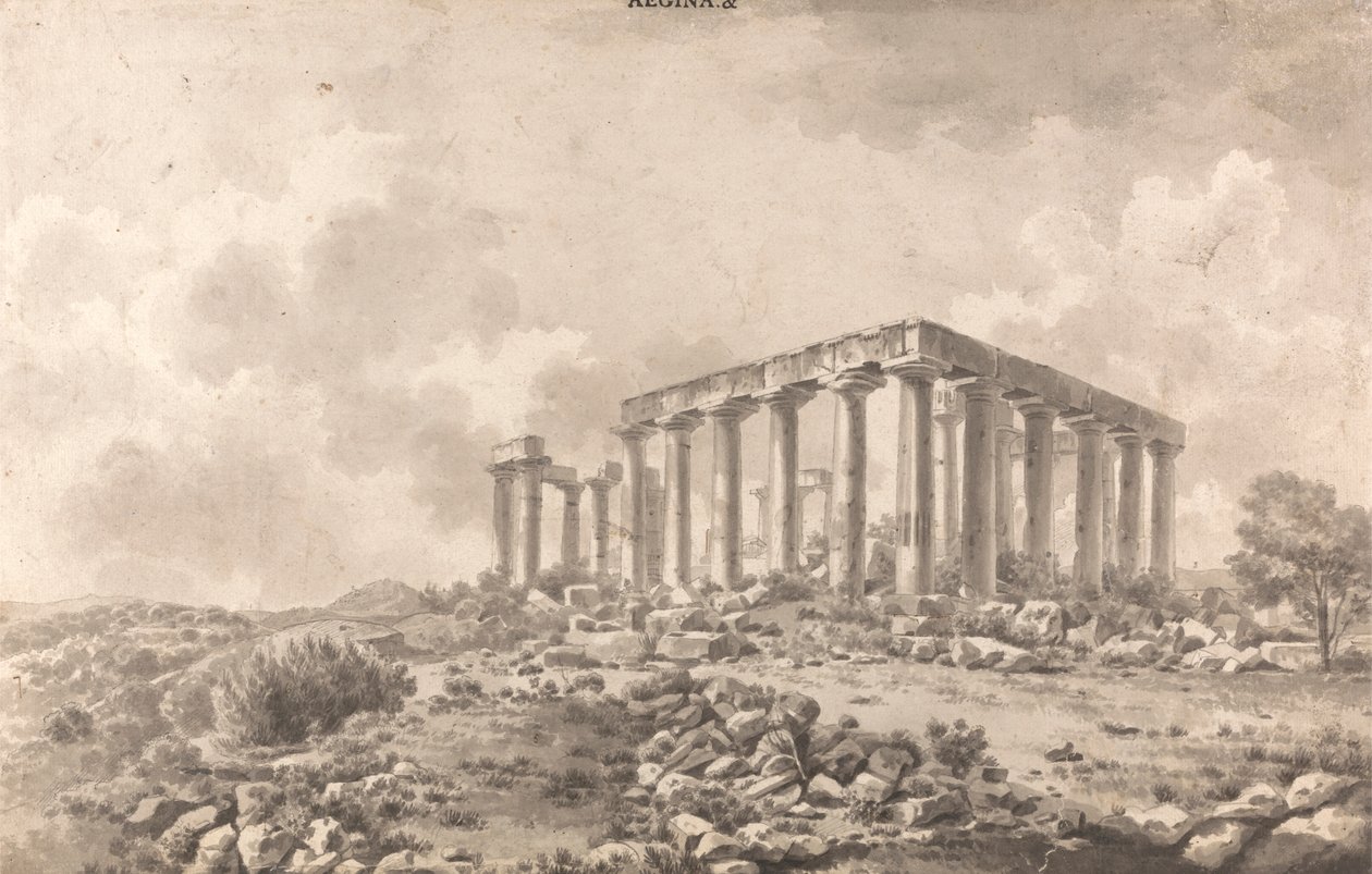 Chrám Jupitera Panhellenios v Aegina od William Pars