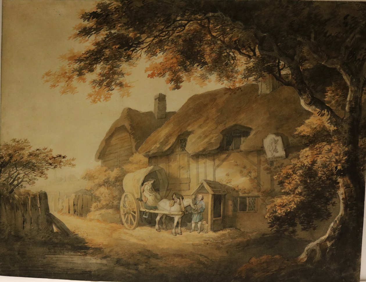 Hostinec u cesty, kolem roku 1800 (akvarel na papíře) od William Payne