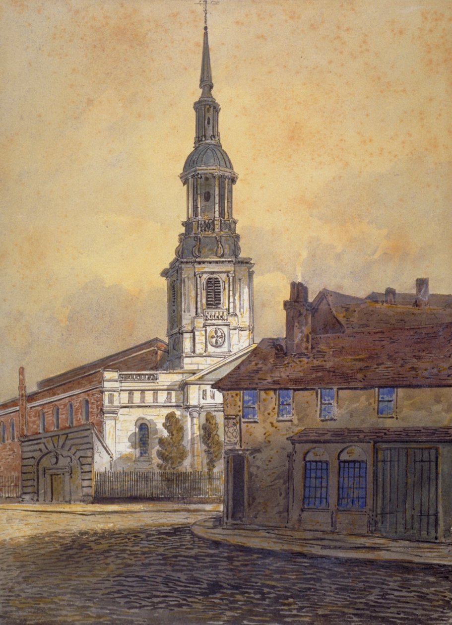 Kostel svatého Leonarda, Shoreditch, Londýn, c1815 od William Pearson