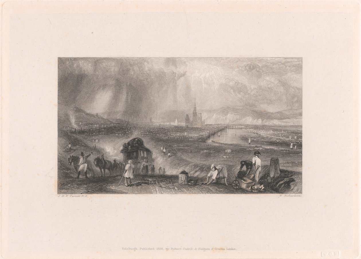 Rouen - Pohled do dálky od William Richardson