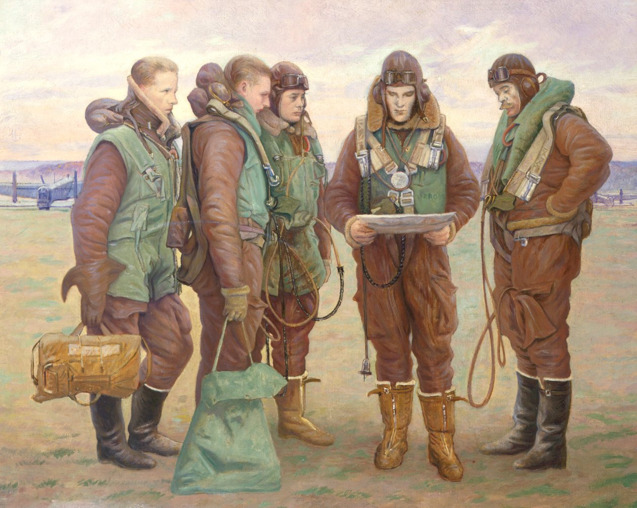 Piloti v Tangmere od William Rothenstein