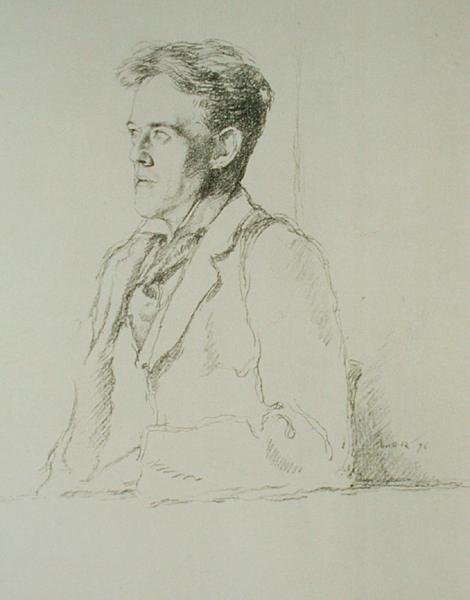 Portrét Hilaire Belloc (1870-1953) od William Rothenstein