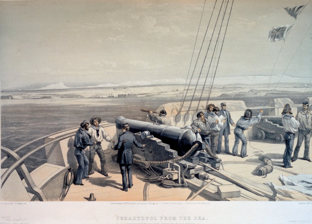 Pohled na Sevastopol od moře, 1855. od William Simpson