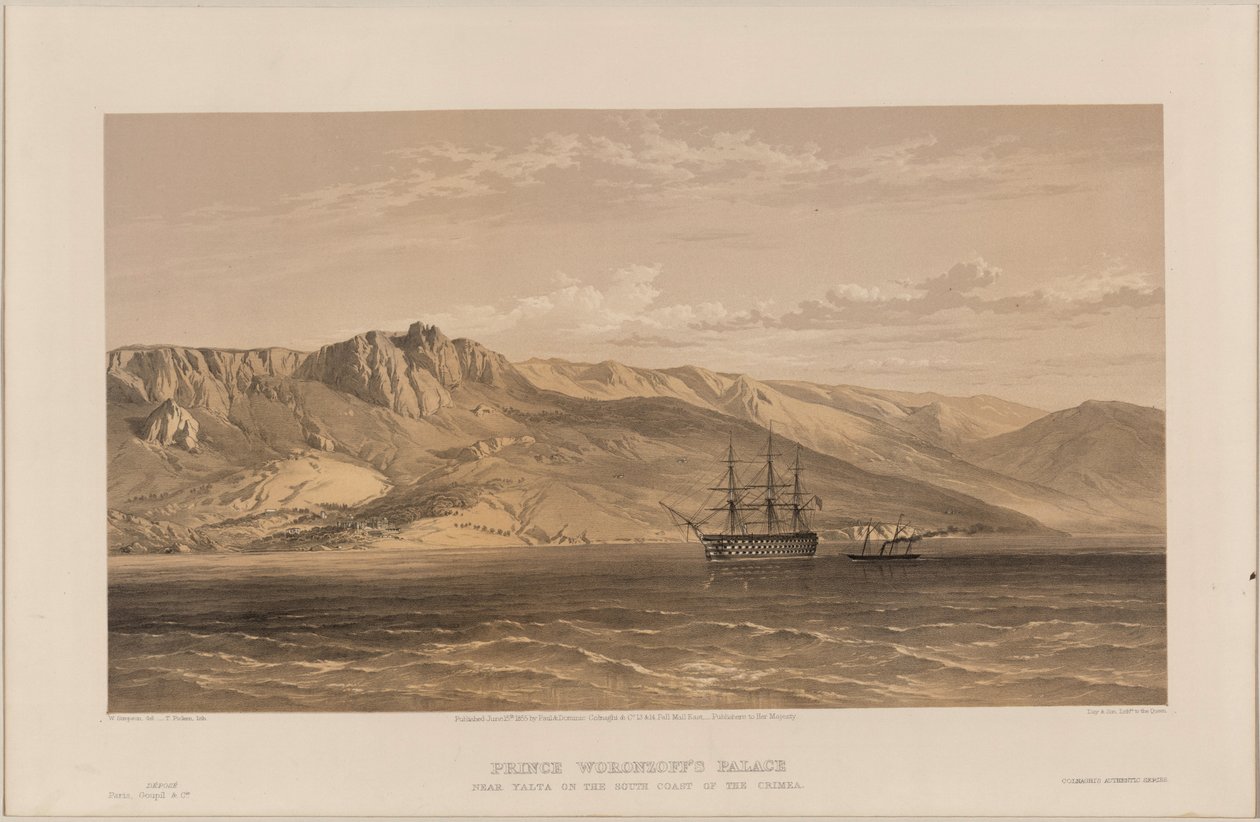 Pohled na Vorontsovský palác, 1855 od William Crimea Simpson