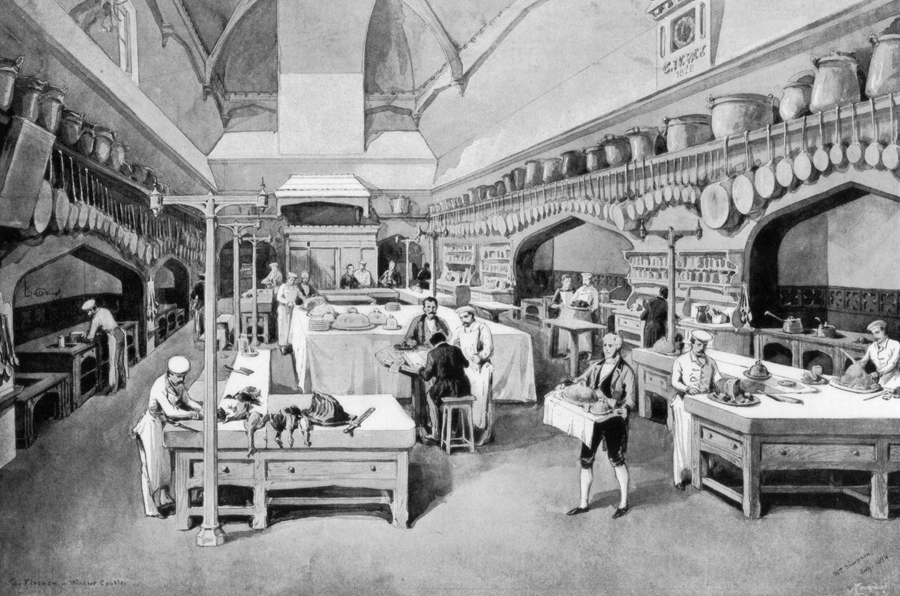 Zámecká kuchyně Windsor o Vánocích, 1894. od William Crimea Simpson