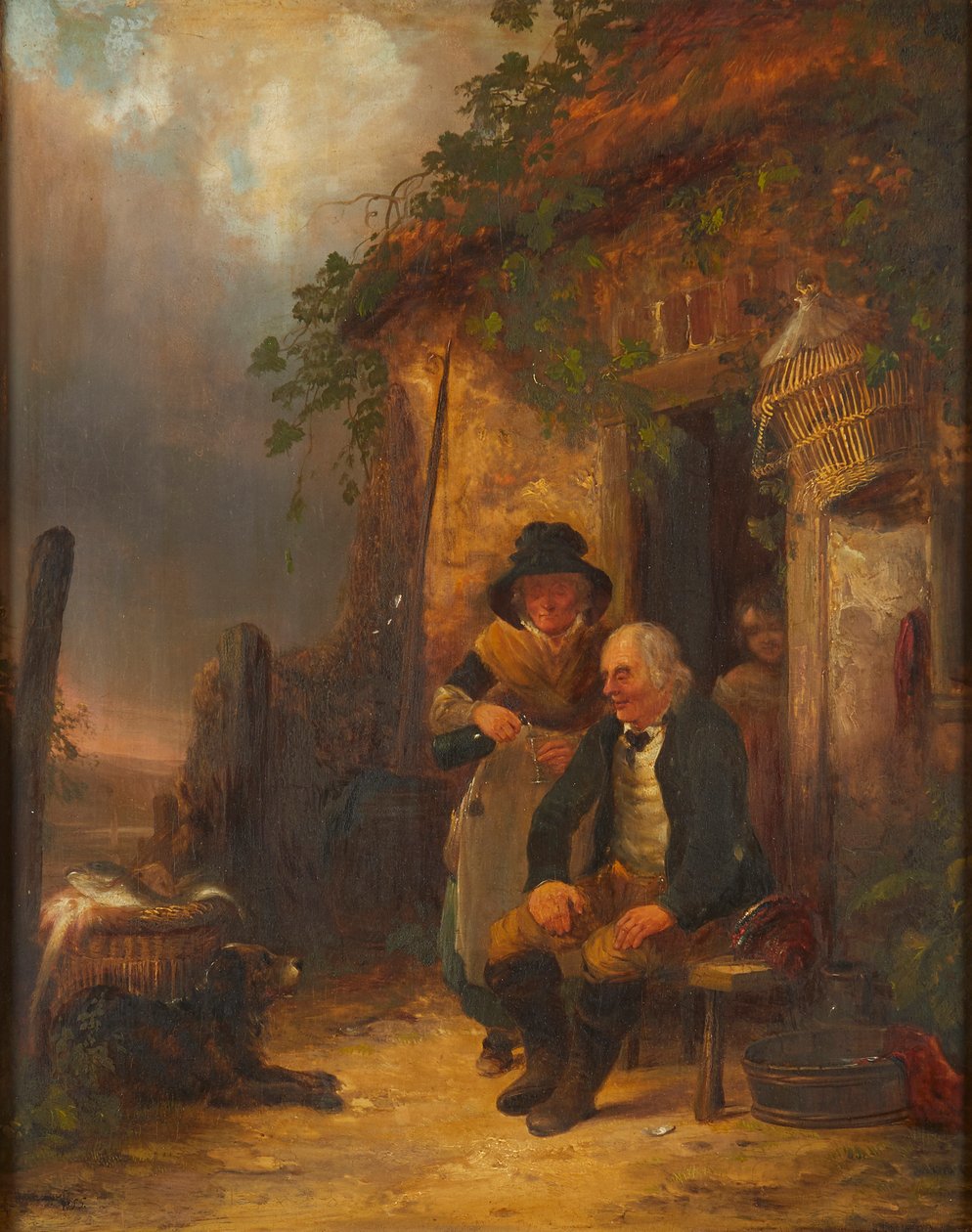 A Wee Dram (olej na panelu) od William Snr. Shayer