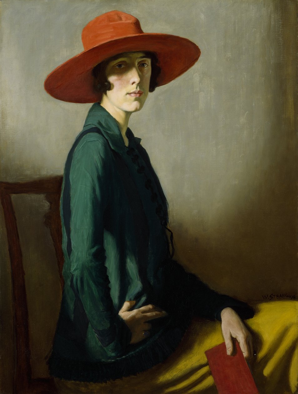 Nainen, jolla on punainen hattu od William Strang