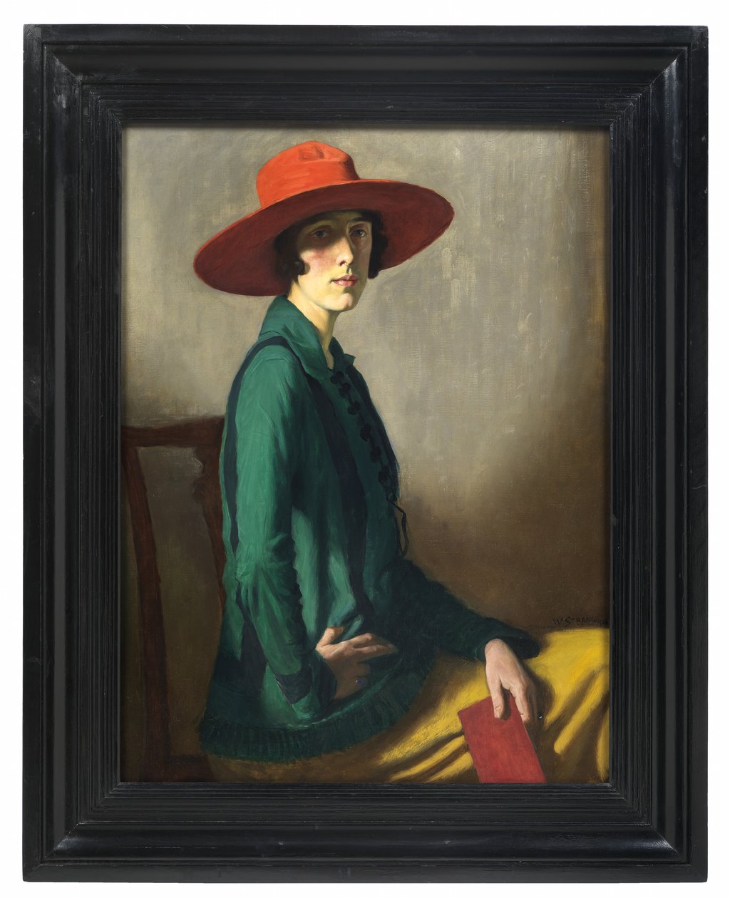 Nainen, jolla on punainen hattu od William Strang