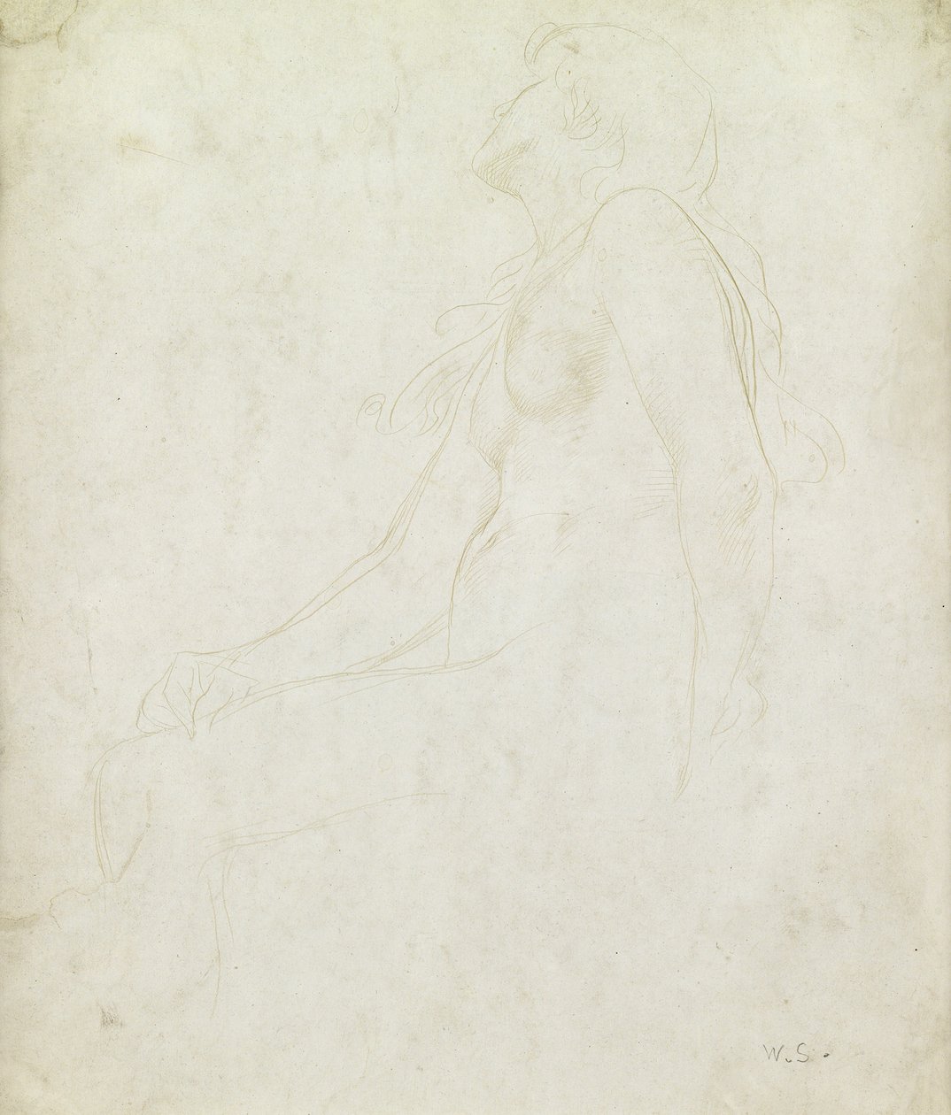Studie aktu (zlatý bod na papíře) od William Strang